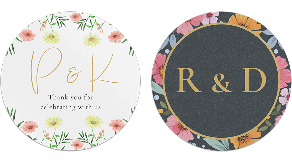 Round Wedding Stickers