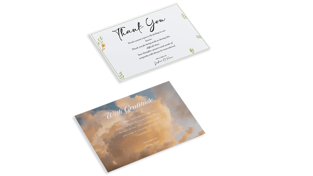 Memorial Thank You Cards