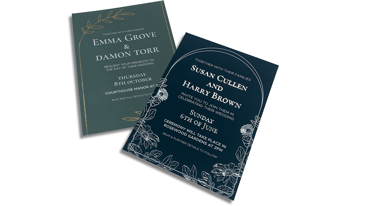 Foiled Wedding Invitations Flat